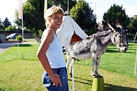Hetty Overeem, pasteure nomade � la rencontre des gens. Echallens, septembre 2013 (Cliquer ICI)